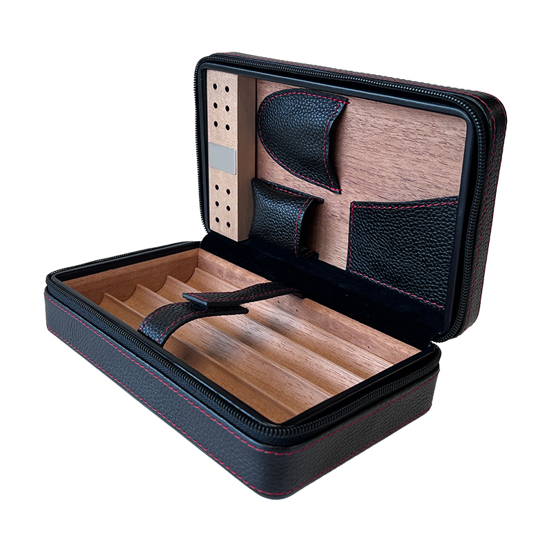 portable leather cigar gift case