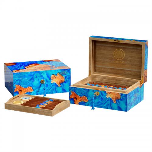 Resin cigar humidor,cedar cigar box